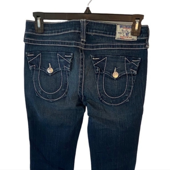 True Religion Women's Becky Bootcut‎ Jeans Dark Blue Stretch Size 30 - Picture 3 of 6